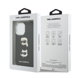 Apple iPhone 17 Kılıf Karl Lagerfeld Orjinal Lisanslı Metal Logolu K&C Heads Pin Kapak