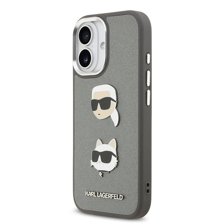 Apple iPhone 17 Kılıf Karl Lagerfeld Orjinal Lisanslı Metal Logolu K&C Heads Pin Kapak