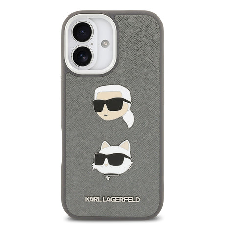 Apple iPhone 17 Kılıf Karl Lagerfeld Orjinal Lisanslı Metal Logolu K&C Heads Pin Kapak