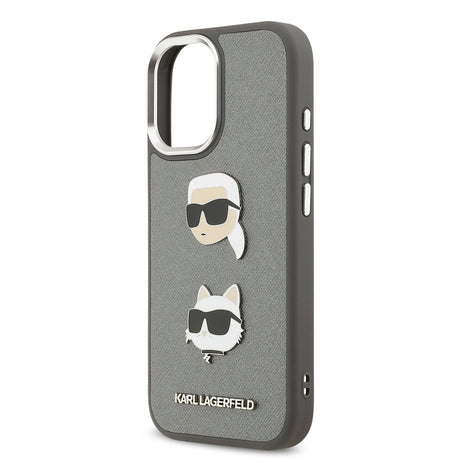 Apple iPhone 17 Kılıf Karl Lagerfeld Orjinal Lisanslı Metal Logolu K&C Heads Pin Kapak