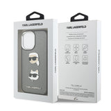 Apple iPhone 17 Kılıf Karl Lagerfeld Orjinal Lisanslı Metal Logolu K&C Heads Pin Kapak