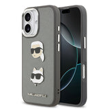 Apple iPhone 17 Kılıf Karl Lagerfeld Orjinal Lisanslı Metal Logolu K&C Heads Pin Kapak