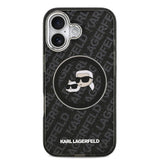 Apple iPhone 17 Kılıf Karl Lagerfeld Orjinal Lisanslı Parlayan Simli Karl & Choupette Heads Kapak