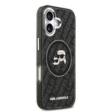 Apple iPhone 17 Kılıf Karl Lagerfeld Orjinal Lisanslı Parlayan Simli Karl & Choupette Heads Kapak