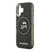 Apple iPhone 17 Kılıf Karl Lagerfeld Orjinal Lisanslı Parlayan Simli Karl & Choupette Heads Kapak