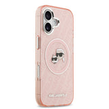 Apple iPhone 17 Kılıf Karl Lagerfeld Orjinal Lisanslı Parlayan Simli Karl & Choupette Heads Kapak