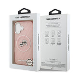 Apple iPhone 17 Kılıf Karl Lagerfeld Orjinal Lisanslı Parlayan Simli Karl & Choupette Heads Kapak