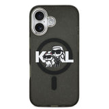 Apple iPhone 17 Kılıf Karl Lagerfeld Orjinal Lisanslı Parlayan Simli Karl & Choupette Sketch Logo Kapak
