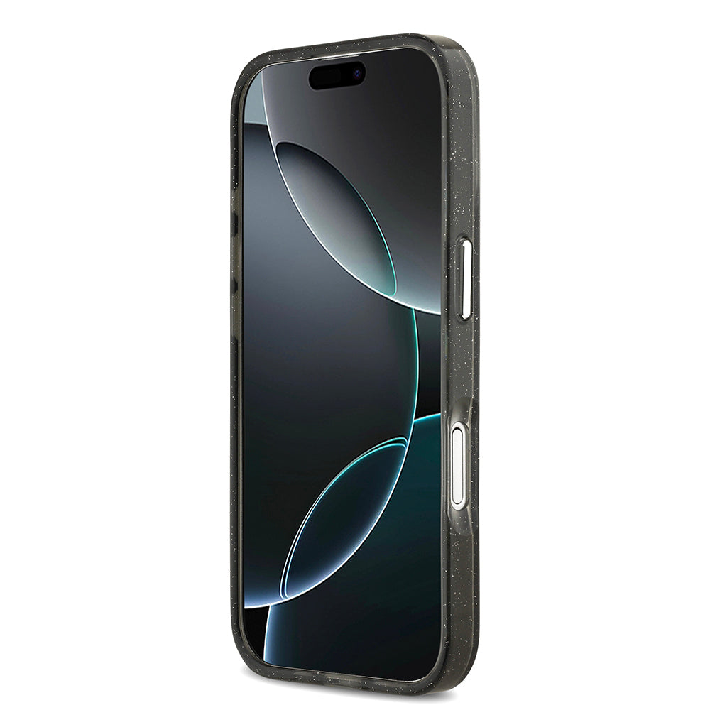 Apple iPhone 17 Kılıf Karl Lagerfeld Orjinal Lisanslı Parlayan Simli Karl & Choupette Sketch Logo Kapak
