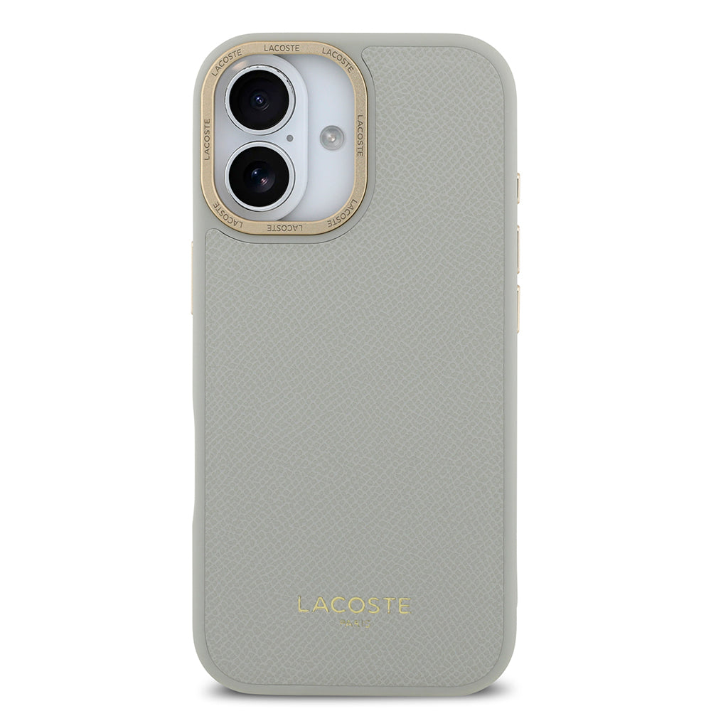 Apple iPhone 17 Kılıf Lacoste Orjinal Lisanslı M-safe Şarj Özellikli Champs Elysees PU Deri Tasarımlı Kapak