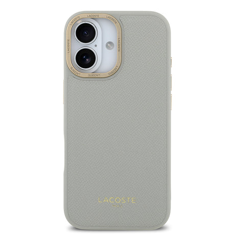 Apple iPhone 17 Kılıf Lacoste Orjinal Lisanslı M-safe Şarj Özellikli Champs Elysees PU Deri Tasarımlı Kapak