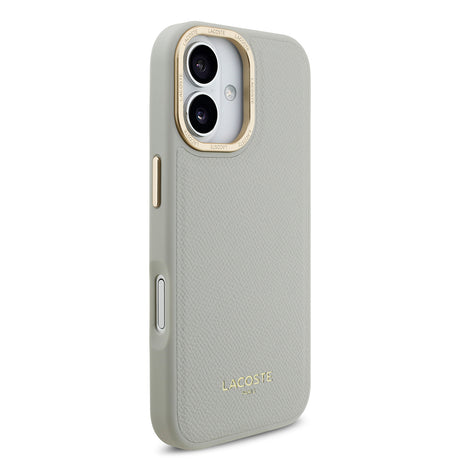 Apple iPhone 17 Kılıf Lacoste Orjinal Lisanslı M-safe Şarj Özellikli Champs Elysees PU Deri Tasarımlı Kapak