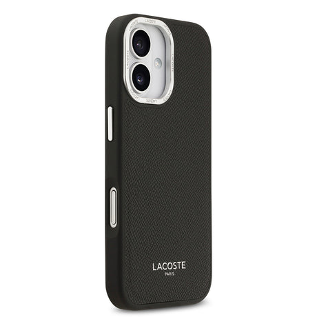 Apple iPhone 17 Kılıf Lacoste Orjinal Lisanslı M-safe Şarj Özellikli Champs Elysees PU Deri Tasarımlı Kapak