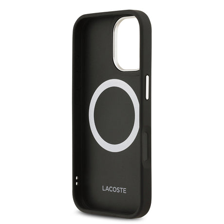 Apple iPhone 17 Kılıf Lacoste Orjinal Lisanslı M-safe Şarj Özellikli Champs Elysees PU Deri Tasarımlı Kapak