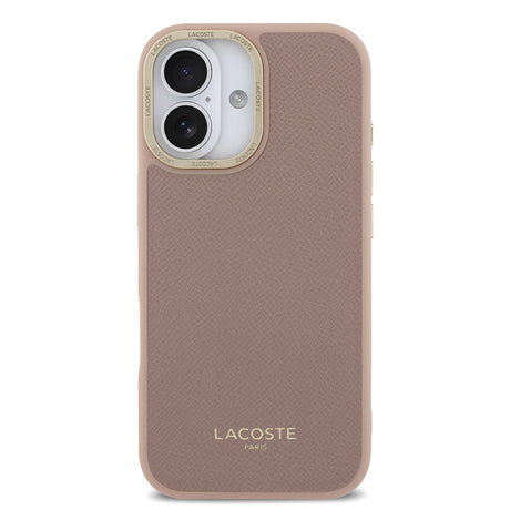 Apple iPhone 17 Kılıf Lacoste Orjinal Lisanslı M-safe Şarj Özellikli Champs Elysees PU Deri Tasarımlı Kapak