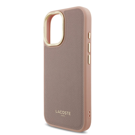 Apple iPhone 17 Kılıf Lacoste Orjinal Lisanslı M-safe Şarj Özellikli Champs Elysees PU Deri Tasarımlı Kapak