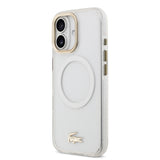 Apple iPhone 17 Kılıf Lacoste Orjinal Lisanslı M-safe Şarj Özellikli Gold Timsah Logolu Buzlu Kapak