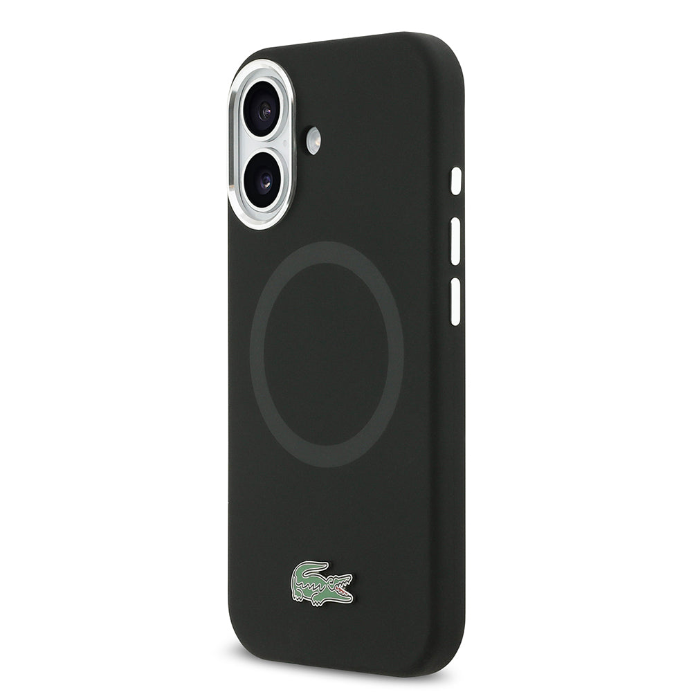 Apple iPhone 17 Kılıf Lacoste Orjinal Lisanslı M-safe Şarj Özellikli İkonik Logolu Metal Kamera Çerçeveli Silikon Kapak