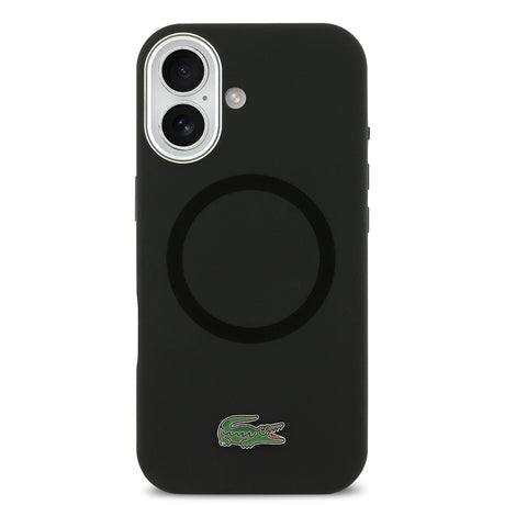 Apple iPhone 17 Kılıf Lacoste Orjinal Lisanslı M-safe Şarj Özellikli İkonik Logolu Metal Kamera Çerçeveli Silikon Kapak