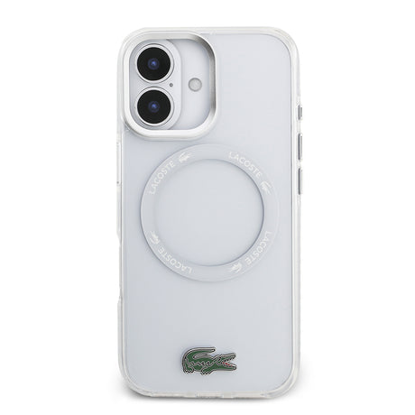 Apple iPhone 17 Kılıf Lacoste Orjinal Lisanslı M-safe Şarj Özellikli İkonik Timsah Logolu Buzlu Kapak