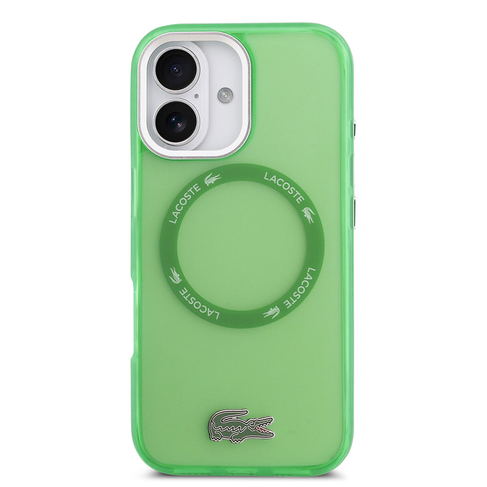 Apple iPhone 17 Kılıf Lacoste Orjinal Lisanslı M-safe Şarj Özellikli İkonik Timsah Logolu Buzlu Kapak