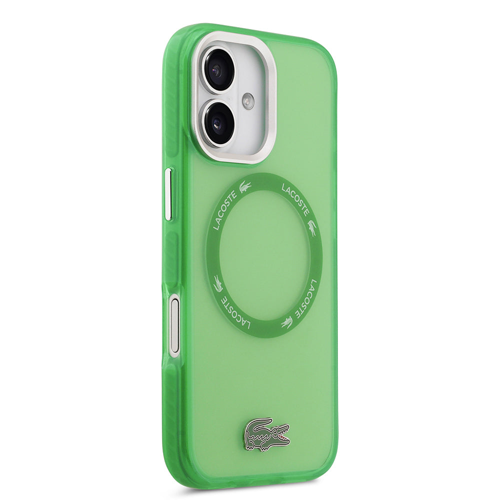 Apple iPhone 17 Kılıf Lacoste Orjinal Lisanslı M-safe Şarj Özellikli İkonik Timsah Logolu Buzlu Kapak