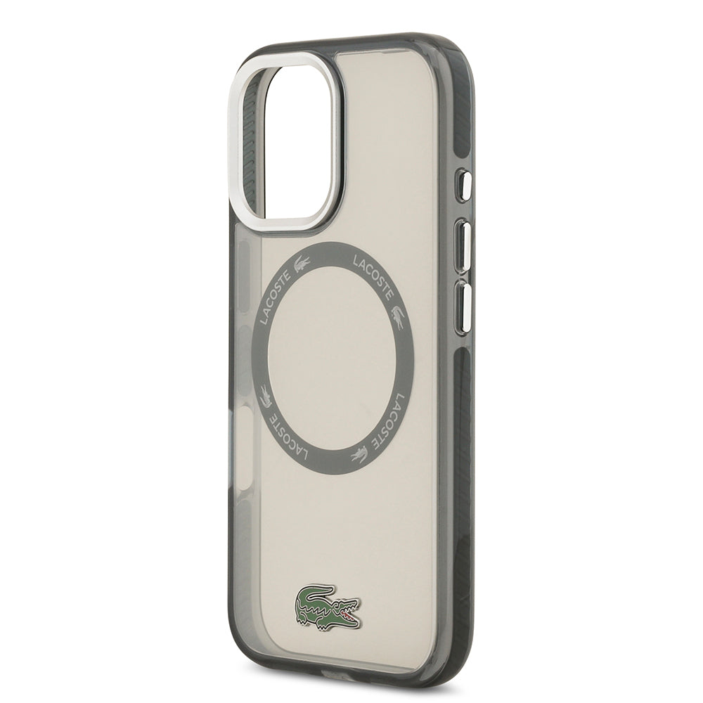 Apple iPhone 17 Kılıf Lacoste Orjinal Lisanslı M-safe Şarj Özellikli İkonik Timsah Logolu Buzlu Kapak