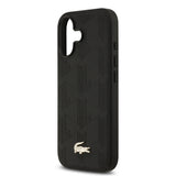 Apple iPhone 17 Kılıf Lacoste Orjinal Lisanslı M-safe Şarj Özellikli PU Deri Tasarımlı Karışık Monogram Desenli Kapak