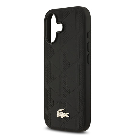 Apple iPhone 17 Kılıf Lacoste Orjinal Lisanslı M-safe Şarj Özellikli PU Deri Tasarımlı Karışık Monogram Desenli Kapak