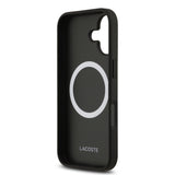 Apple iPhone 17 Kılıf Lacoste Orjinal Lisanslı M-safe Şarj Özellikli PU Deri Tasarımlı Karışık Monogram Desenli Kapak