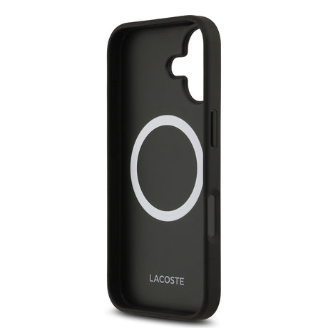 Apple iPhone 17 Kılıf Lacoste Orjinal Lisanslı M-safe Şarj Özellikli PU Deri Tasarımlı Karışık Monogram Desenli Kapak