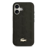 Apple iPhone 17 Kılıf Lacoste Orjinal Lisanslı M-safe Şarj Özellikli PU Deri Tasarımlı Karışık Monogram Desenli Kapak