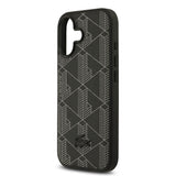 Apple iPhone 17 Kılıf Lacoste Orjinal Lisanslı M-safe Şarj Özellikli PU Deri Tasarımlı Kartlıklı Karışık Monogram Desenli Kapak