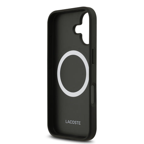 Apple iPhone 17 Kılıf Lacoste Orjinal Lisanslı M-safe Şarj Özellikli PU Deri Tasarımlı Kartlıklı Karışık Monogram Desenli Kapak