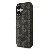 Apple iPhone 17 Kılıf Lacoste Orjinal Lisanslı M-safe Şarj Özellikli PU Deri Tasarımlı Kartlıklı Karışık Monogram Desenli Kapak