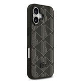 Apple iPhone 17 Kılıf Lacoste Orjinal Lisanslı M-safe Şarj Özellikli PU Deri Tasarımlı Kartlıklı Karışık Monogram Desenli Kapak