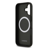 Apple iPhone 17 Kılıf Lacoste Orjinal Lisanslı M-safe Şarj Özellikli PU Deri Tasarımlı Kartlıklı Karışık Monogram Desenli Kapak