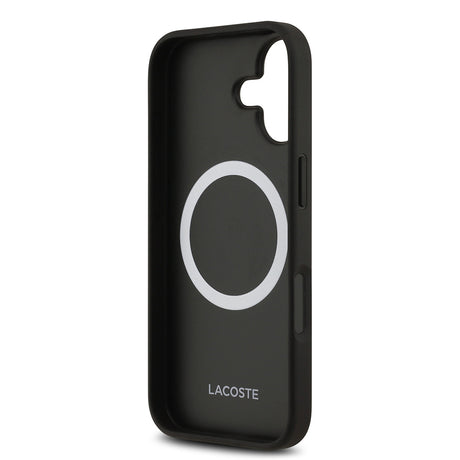 Apple iPhone 17 Kılıf Lacoste Orjinal Lisanslı M-safe Şarj Özellikli PU Deri Tasarımlı Kartlıklı Karışık Monogram Desenli Kapak