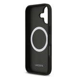 Apple iPhone 17 Kılıf Lacoste Orjinal Lisanslı M-safe Şarj Özellikli PU Deri Tasarımlı Metal Logolu Kapak
