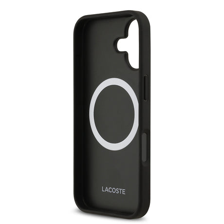 Apple iPhone 17 Kılıf Lacoste Orjinal Lisanslı M-safe Şarj Özellikli PU Deri Tasarımlı Metal Logolu Kapak