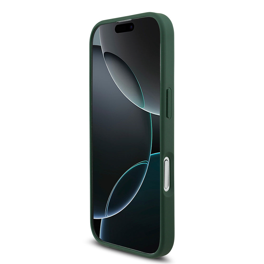 Apple iPhone 17 Kılıf Lacoste Orjinal Lisanslı M-safe Şarj Özellikli PU Deri Tasarımlı Metal Logolu Kapak