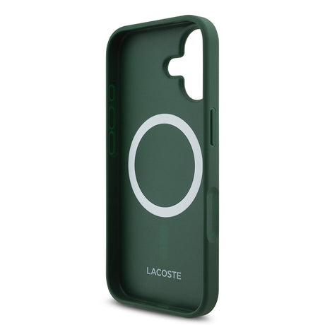 Apple iPhone 17 Kılıf Lacoste Orjinal Lisanslı M-safe Şarj Özellikli PU Deri Tasarımlı Metal Logolu Kapak