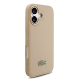 Apple iPhone 17 Kılıf Lacoste Orjinal Lisanslı M-safe Şarj Özellikli PU Pike Desenli Metal Logolu Kartlıklı Kapak