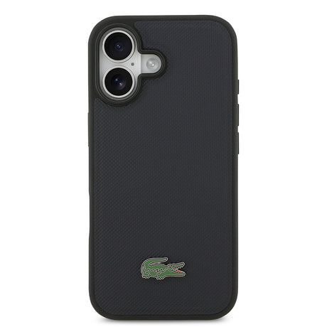 Apple iPhone 17 Kılıf Lacoste Orjinal Lisanslı M-safe Şarj Özellikli PU Pike Desenli Metal Logolu Kartlıklı Kapak