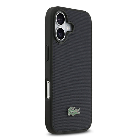 Apple iPhone 17 Kılıf Lacoste Orjinal Lisanslı M-safe Şarj Özellikli PU Pike Desenli Metal Logolu Kartlıklı Kapak