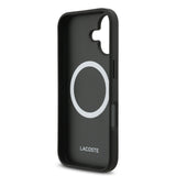 Apple iPhone 17 Kılıf Lacoste Orjinal Lisanslı M-safe Şarj Özellikli PU Pike Desenli Metal Logolu Kartlıklı Kapak