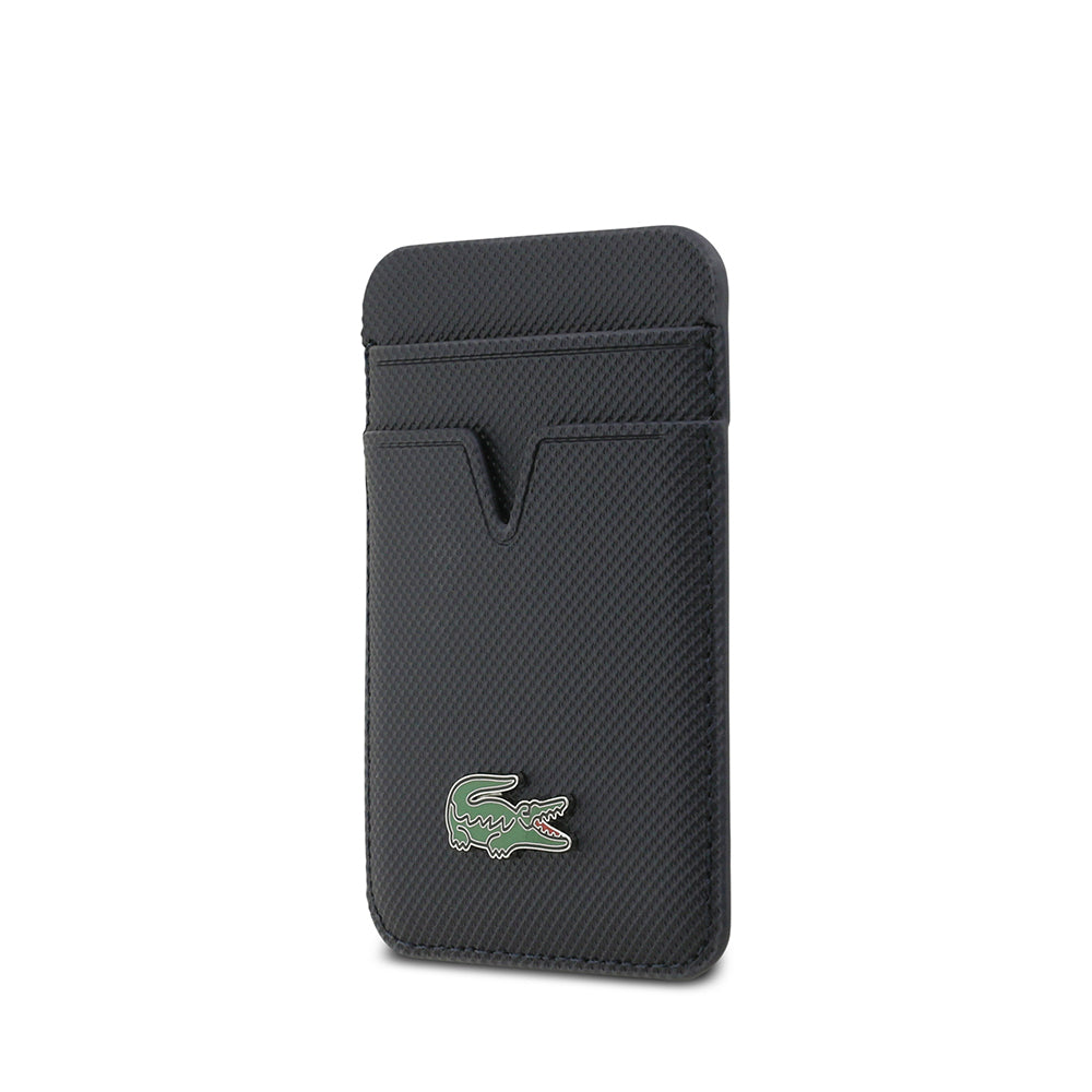 Apple iPhone 17 Kılıf Lacoste Orjinal Lisanslı M-safe Şarj Özellikli PU Pike Desenli Metal Logolu Kartlıklı Kapak