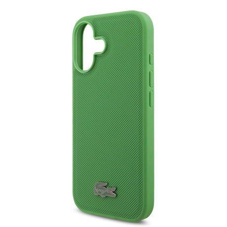 Apple iPhone 17 Kılıf Lacoste Orjinal Lisanslı M-safe Şarj Özellikli PU Pike Desenli Metal Logolu Kartlıklı Kapak