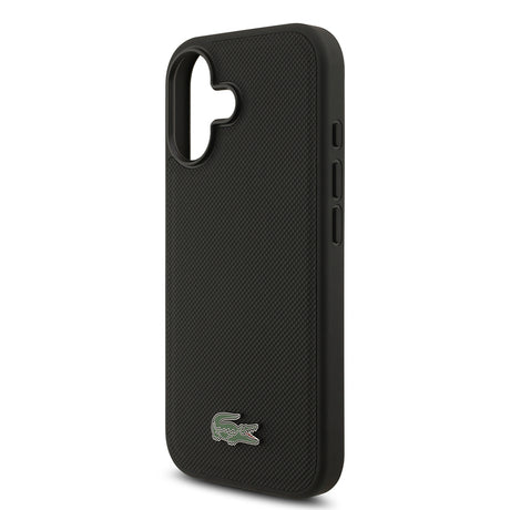 Apple iPhone 17 Kılıf Lacoste Orjinal Lisanslı M-safe Şarj Özellikli PU Pike Desenli Metal Logolu Kartlıklı Kapak