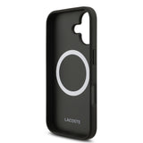 Apple iPhone 17 Kılıf Lacoste Orjinal Lisanslı M-safe Şarj Özellikli PU Pike Desenli Metal Logolu Kartlıklı Kapak